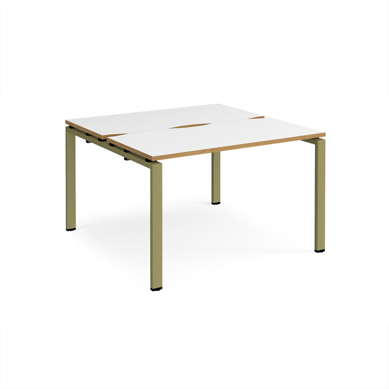 Adapt Back to Back Desks 600mm Deep - White/Oak