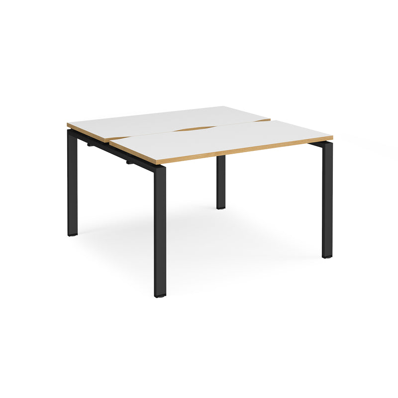 Adapt Back to Back Desks 600mm Deep - White/Oak
