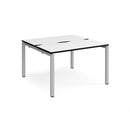 Adapt Back to Back Desks 600mm Deep - White/Black - NWOF