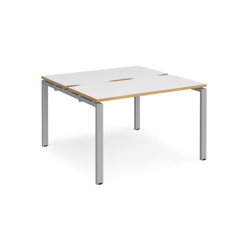 Adapt Back to Back Desks 600mm Deep - White/Oak