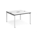 Adapt Back to Back Desks 600mm Deep - White/Black - NWOF