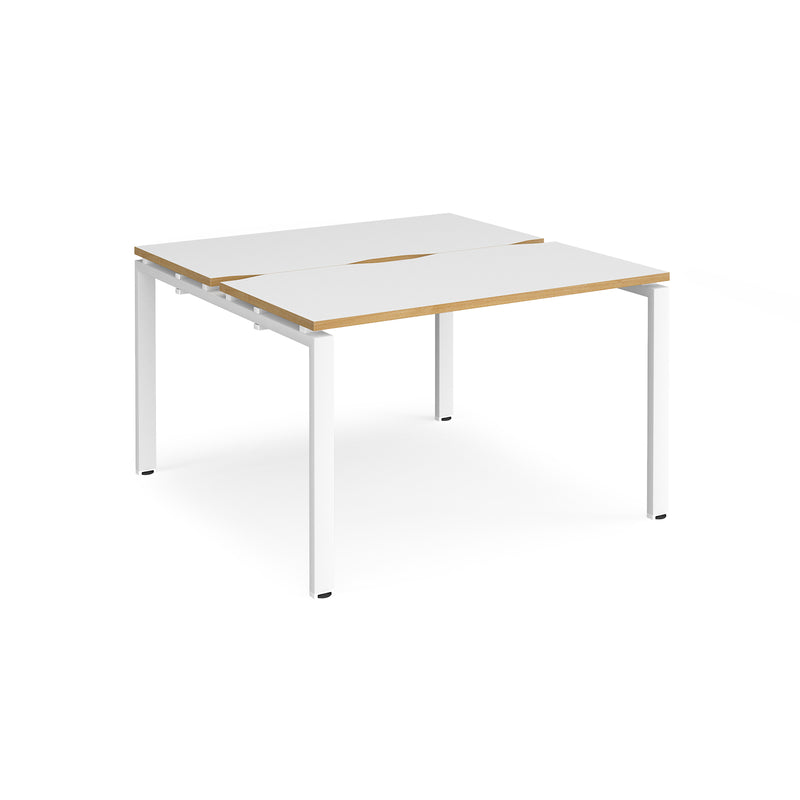Adapt Back to Back Desks 600mm Deep - White/Oak