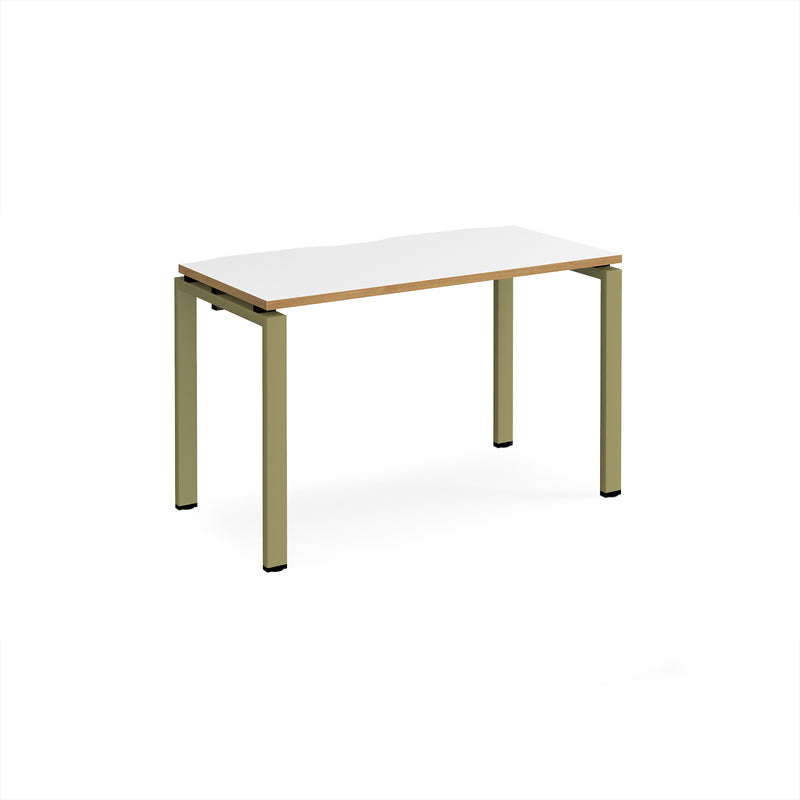 Adapt Single Desk 600mm Deep - White/Oak