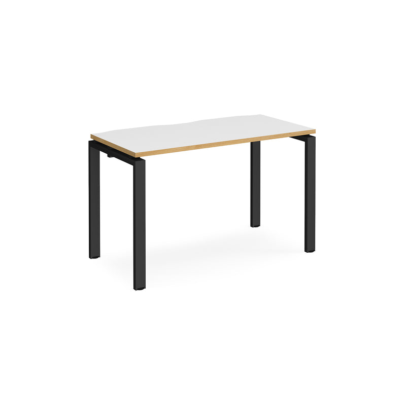 Adapt Single Desk 600mm Deep - White/Oak