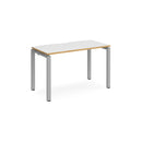Adapt Single Desk 600mm Deep - White/Oak - NWOF