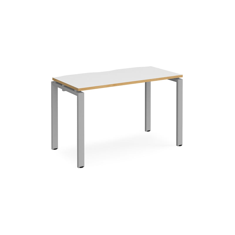 Adapt Single Desk 600mm Deep - White/Oak