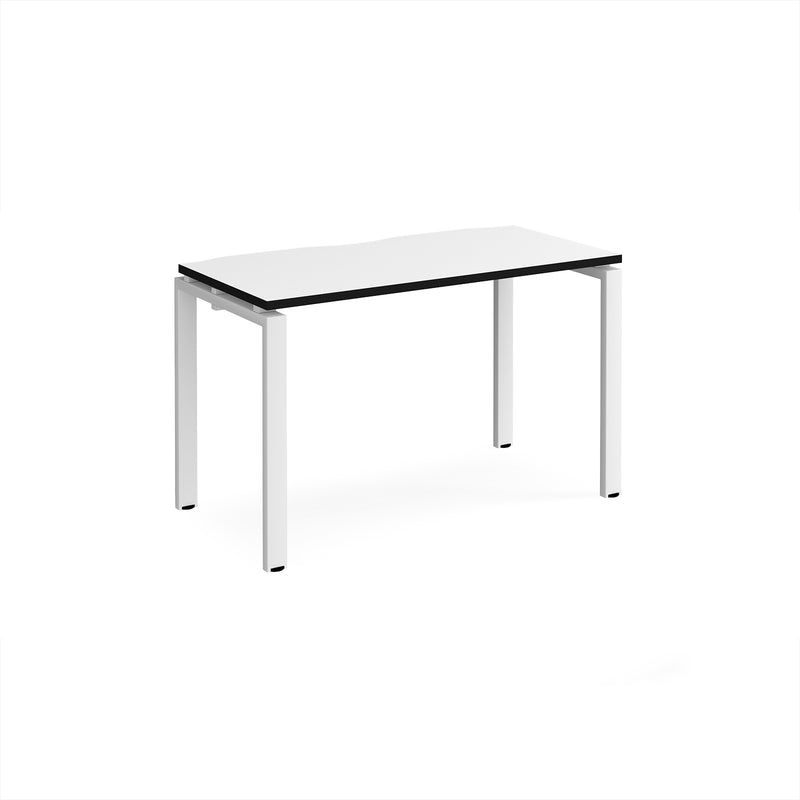 Adapt Single Desk 600mm Deep - White/Black