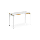 Adapt Single Desk 600mm Deep - White/Oak - NWOF