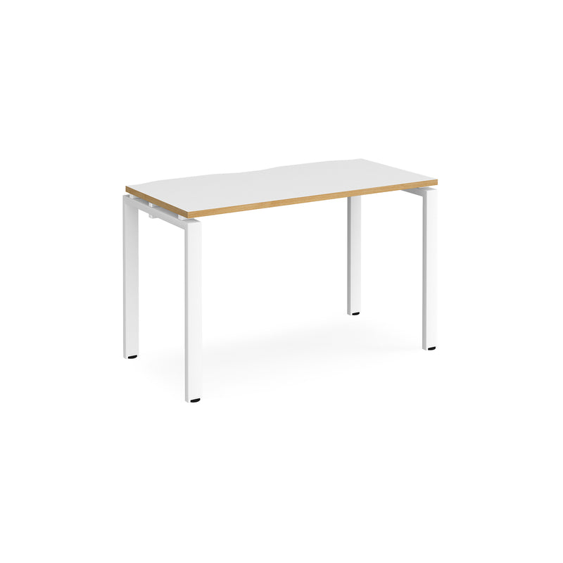 Adapt Single Desk 600mm Deep - White/Oak