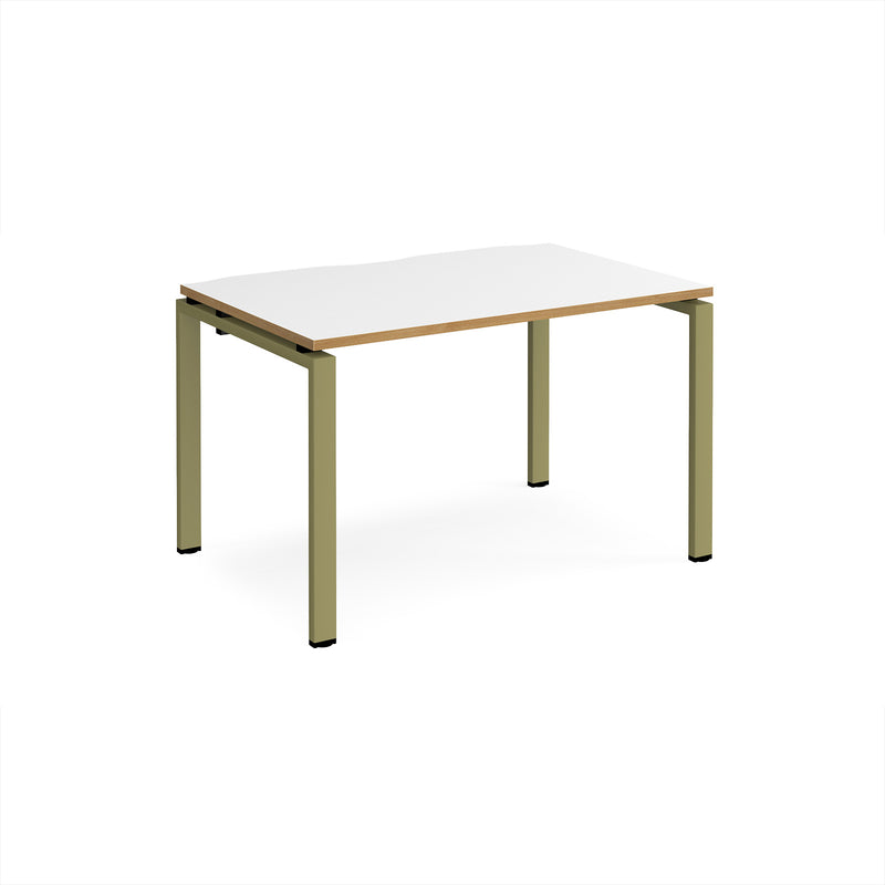 Adapt Single Desk 800mm Deep - White/Oak