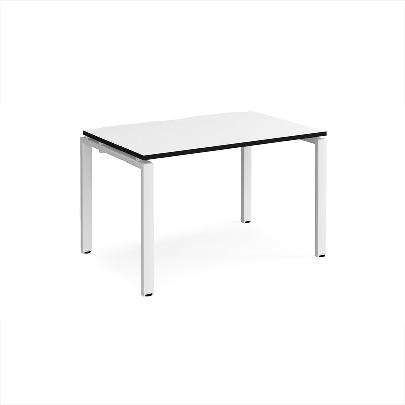 Adapt Single Desk 800mm Deep - White/Black