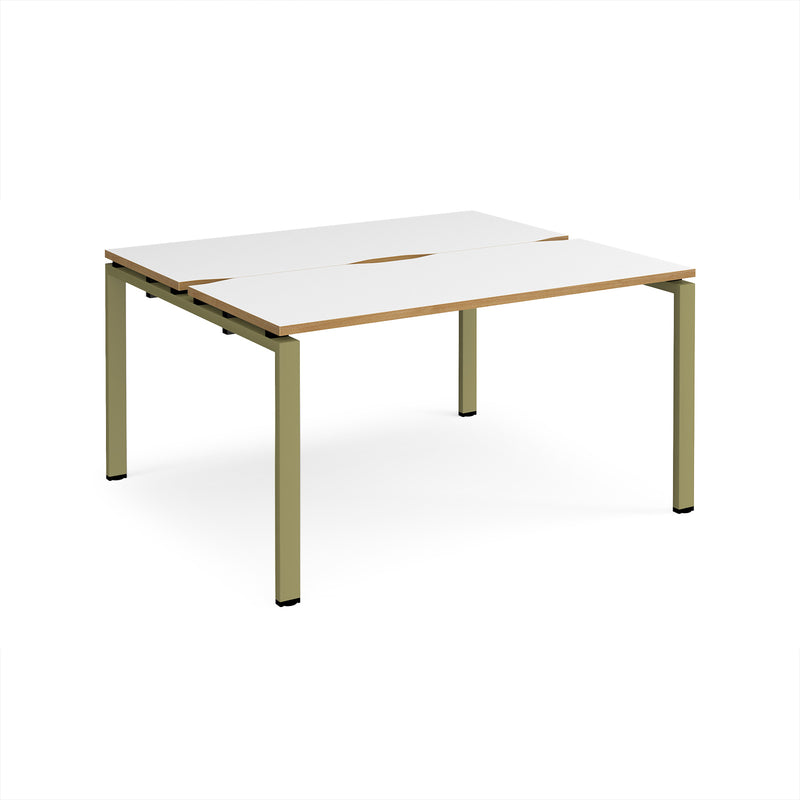 Adapt Back to Back Desks 600mm Deep - White/Oak