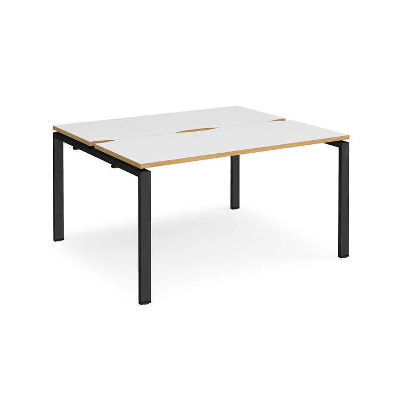 Adapt Back to Back Desks 600mm Deep - White/Oak