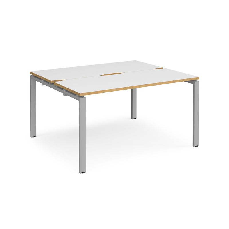 Adapt Back to Back Desks 600mm Deep - White/Oak