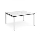 Adapt Back to Back Desks 600mm Deep - White/Black - NWOF