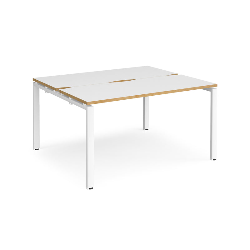 Adapt Back to Back Desks 600mm Deep - White/Oak