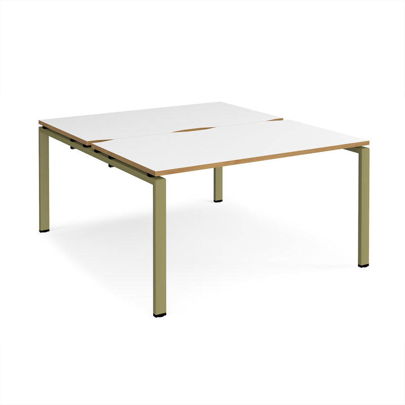 Adapt Back to Back Desks 800mm Deep - White/Oak
