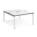 Adapt Back to Back Desks 800mm Deep - White/Black - NWOF