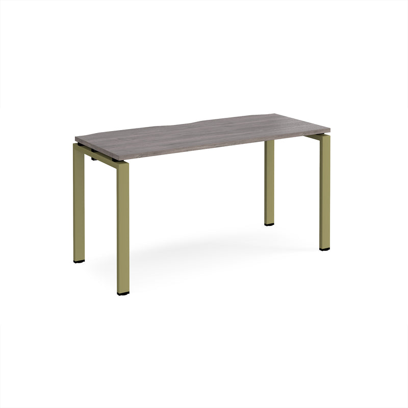 Adapt Single Desk 600mm Deep - Grey Oak