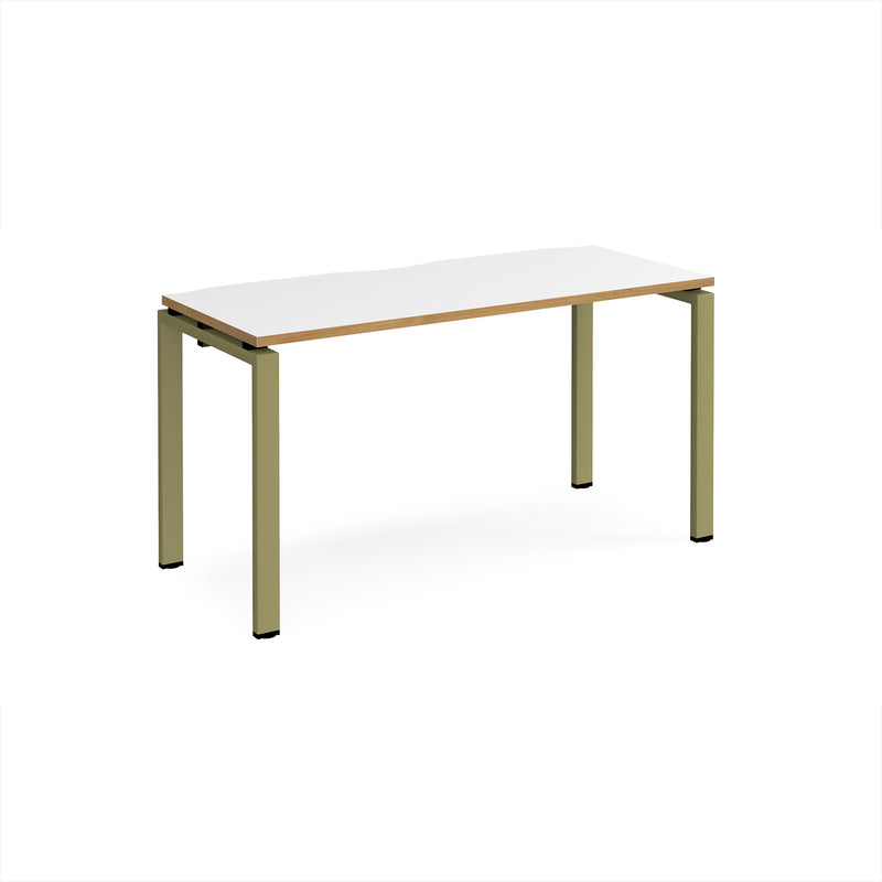 Adapt Single Desk 600mm Deep - White/Oak