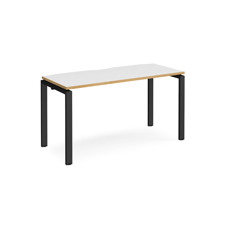 Adapt Single Desk 600mm Deep - White/Oak