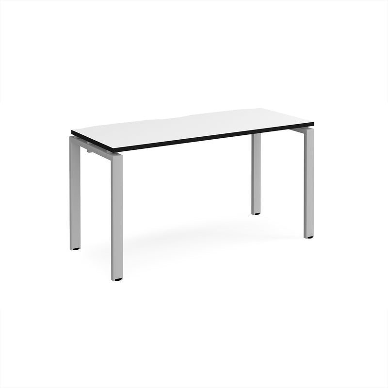 Adapt Single Desk 600mm Deep - White/Black