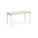 Adapt Single Desk 600mm Deep - White/Oak - NWOF