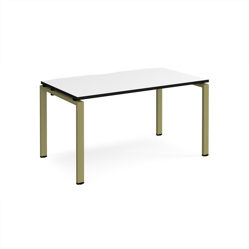 Adapt Single Desk 800mm Deep - White/Black