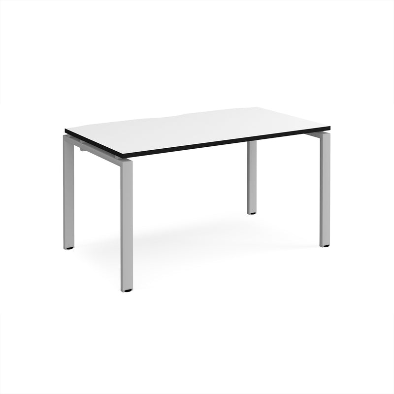 Adapt Single Desk 800mm Deep - White/Black