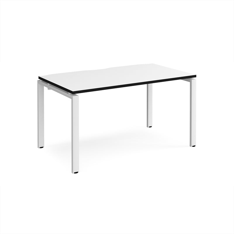 Adapt Single Desk 800mm Deep - White/Black