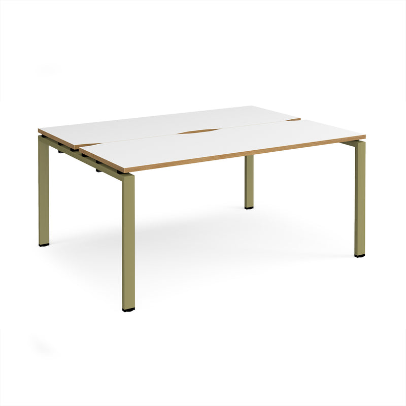 Adapt Back to Back Desks 600mm Deep - White/Oak