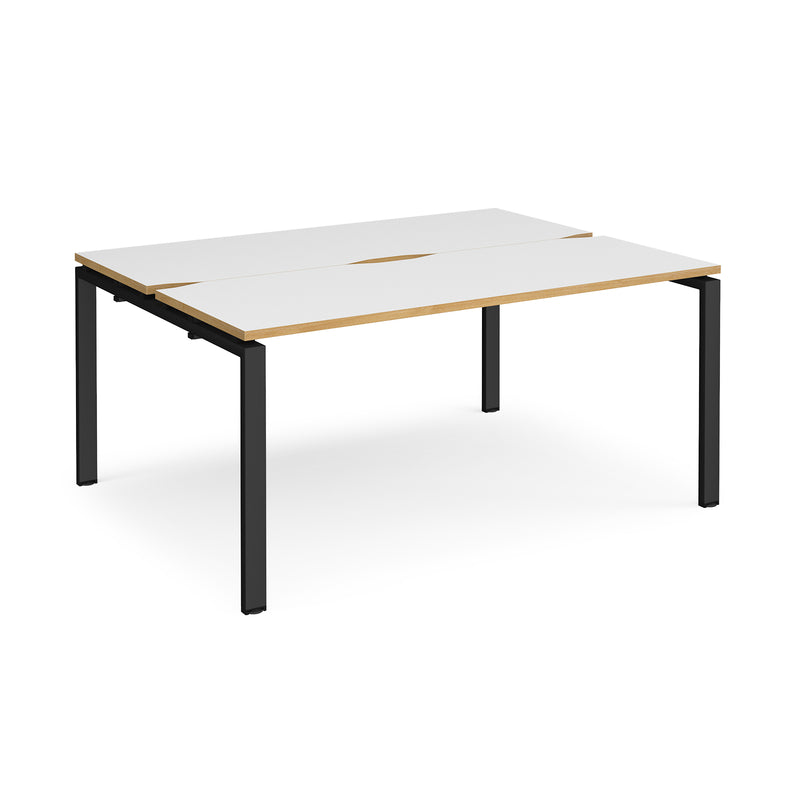 Adapt Back to Back Desks 600mm Deep - White/Oak