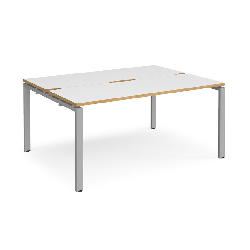 Adapt Back to Back Desks 600mm Deep - White/Oak