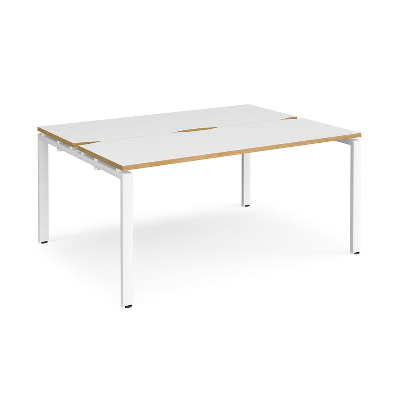 Adapt Back to Back Desks 600mm Deep - White/Oak