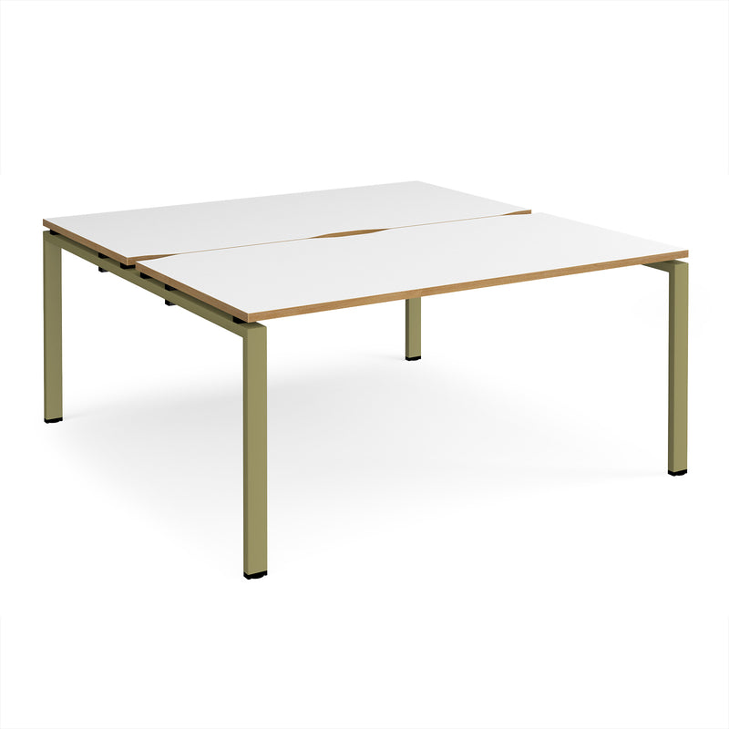 Adapt Back to Back Desks 800mm Deep - White/Oak