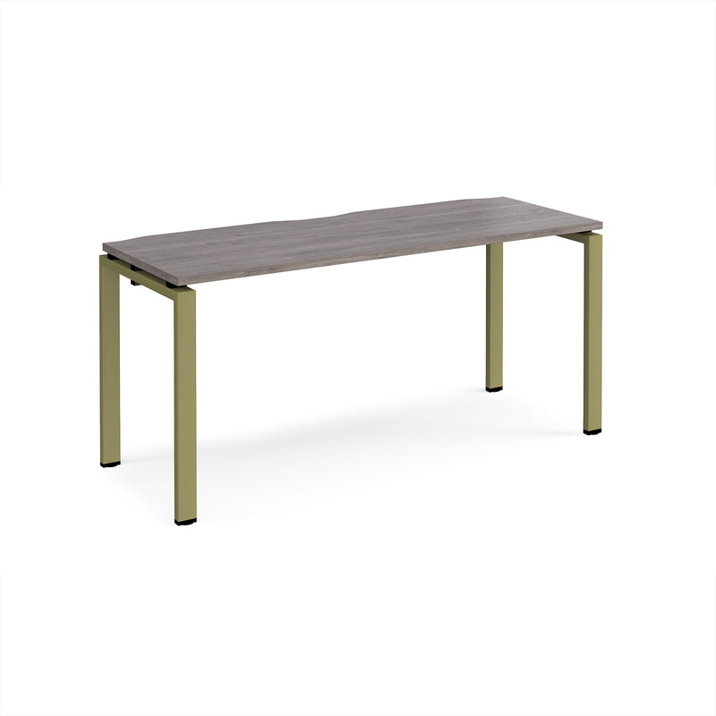 Adapt Single Desk 600mm Deep - Grey Oak
