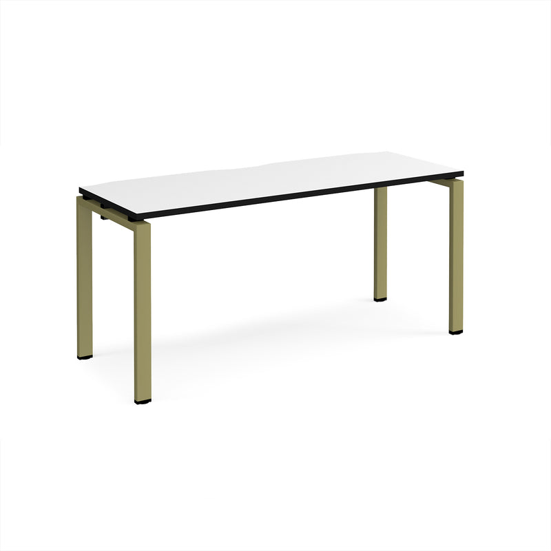 Adapt Single Desk 600mm Deep - White/Black