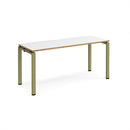 Adapt Single Desk 600mm Deep - White/Oak - NWOF