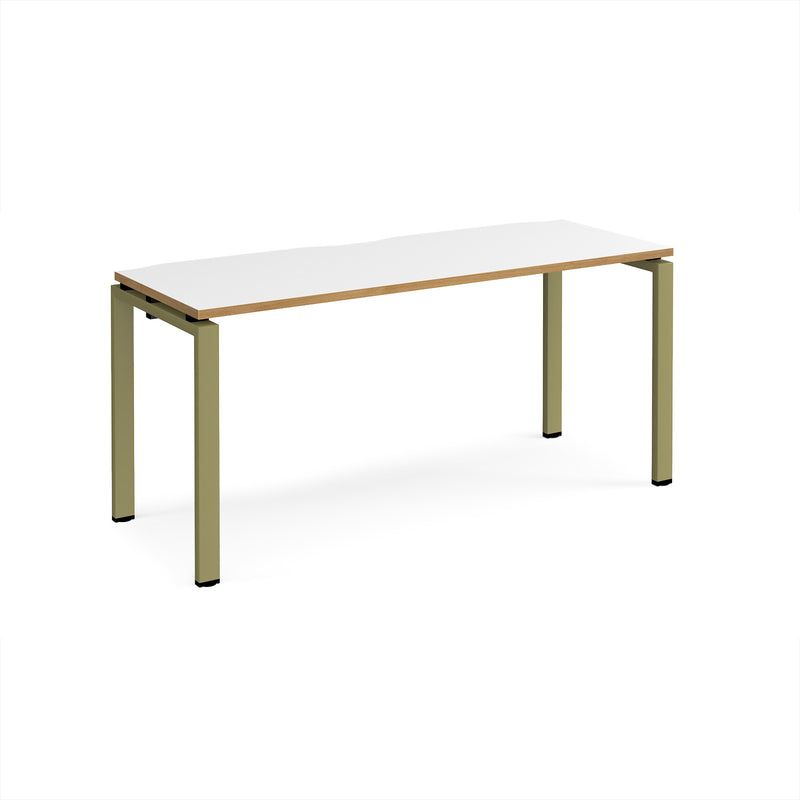Adapt Single Desk 600mm Deep - White/Oak