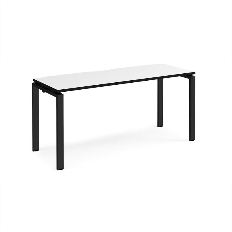 Adapt Single Desk 600mm Deep - White/Black