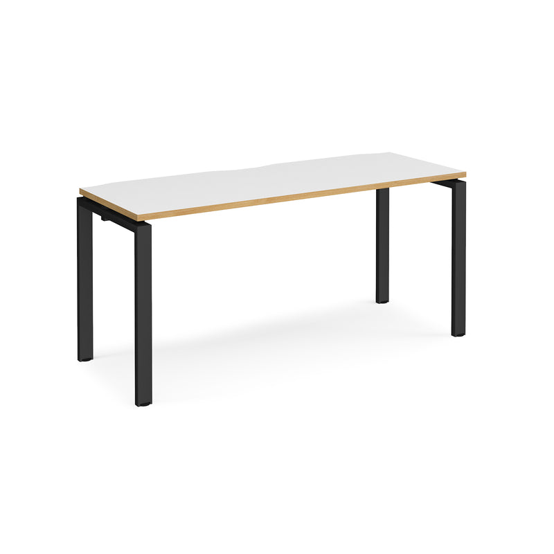 Adapt Single Desk 600mm Deep - White/Oak