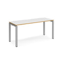 Adapt Single Desk 600mm Deep - White/Oak - NWOF