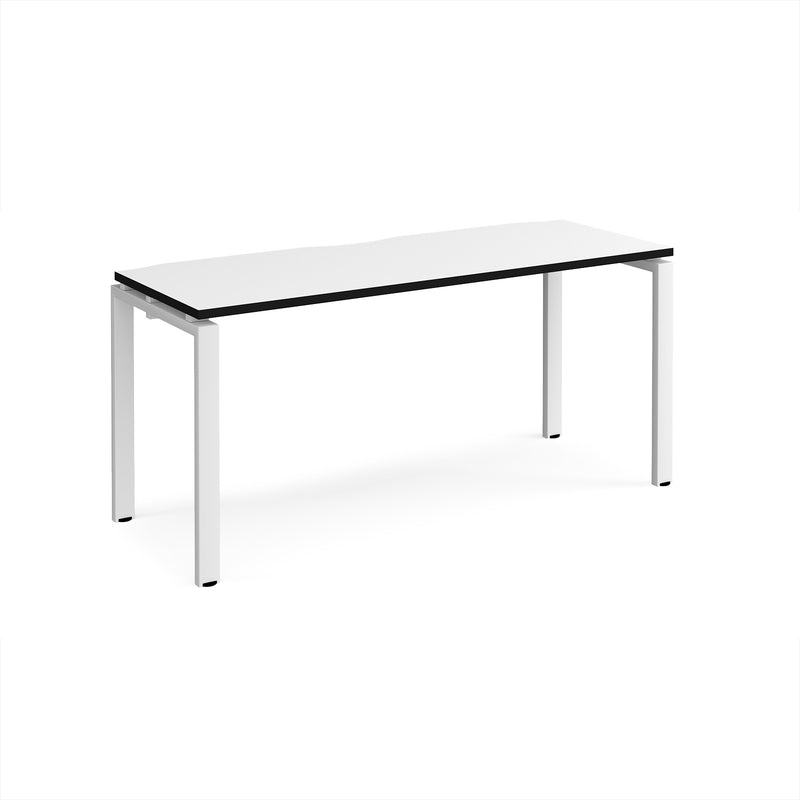 Adapt Single Desk 600mm Deep - White/Black