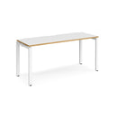 Adapt Single Desk 600mm Deep - White/Oak - NWOF