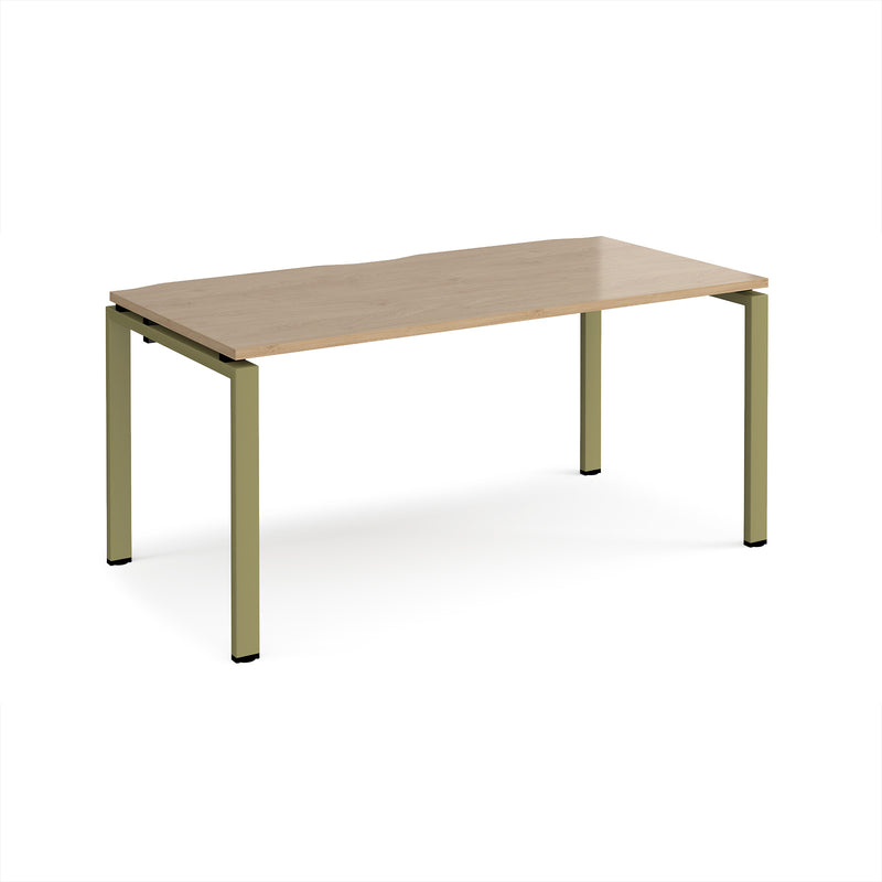 Adapt Single Desk 800mm Deep - Kendal Oak