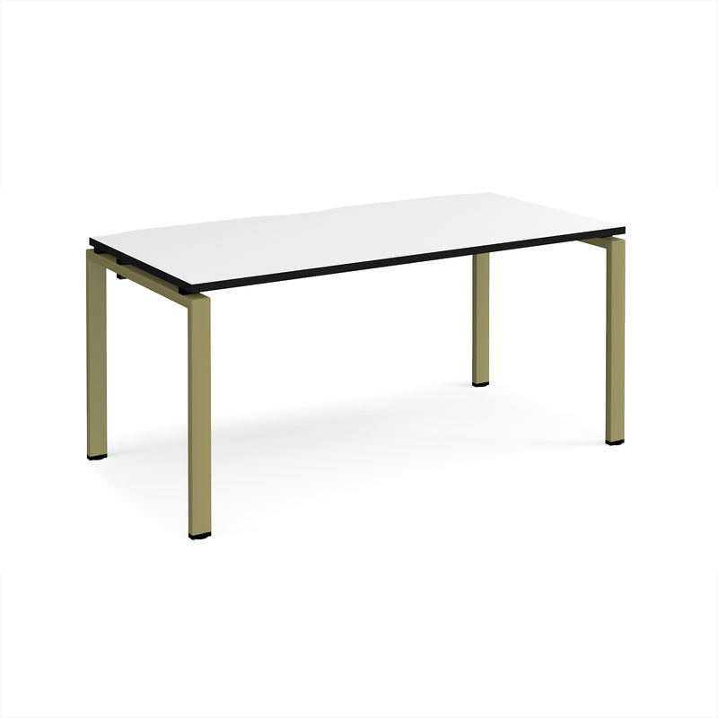 Adapt Single Desk 800mm Deep - White/Black