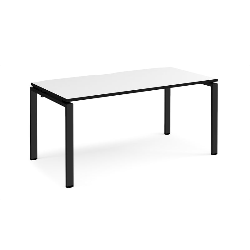 Adapt Single Desk 800mm Deep - White/Black