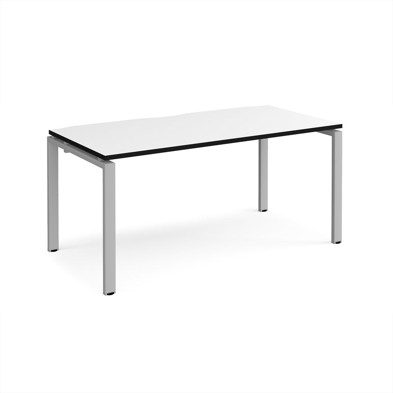 Adapt Single Desk 800mm Deep - White/Black