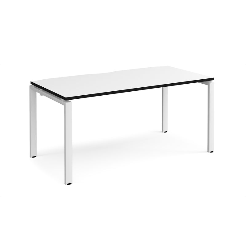 Adapt Single Desk 800mm Deep - White/Black