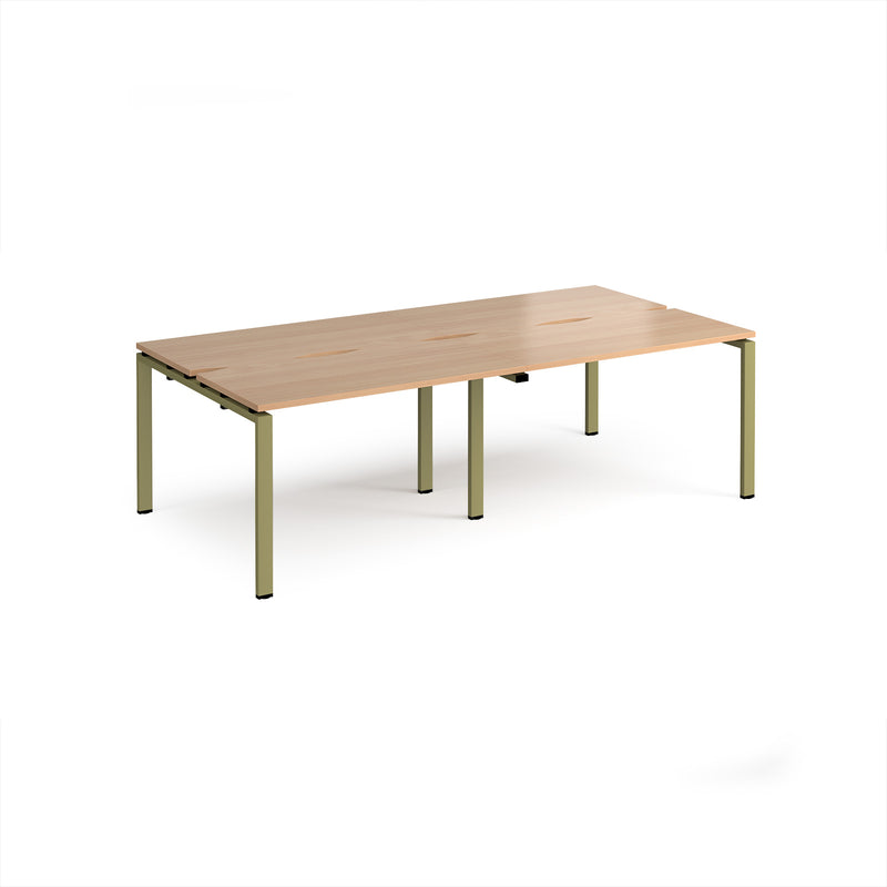 Adapt Double Back to Back Desks 600mm Deep - Beech